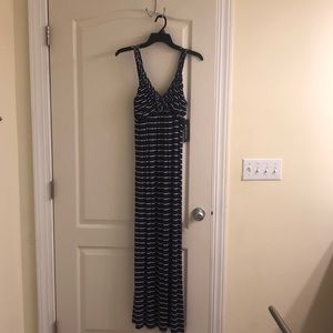 Blue and white stripe dress